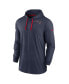 Men's Navy New England Patriots Sideline Pop Performance Pullover Long Sleeve Hoodie T-shirt