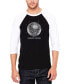 Men's Disco Ball Raglan Baseball Word Art T-shirt Черно-белый, M - фото #1