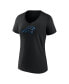 Women's Bryce Young Black Carolina Panthers Icon Name and Number V-Neck T-shirt