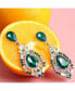 ფოტო #2 პროდუქტის Women's Green Embellished Drop Earrings