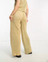 Фото #4 товара 4th & Reckless Petite exclusive plisse wide leg trouser co-ord in camel