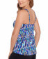Women's Printed Pleated Tankini Top, Created for Macy's