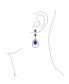 ფოტო #4 პროდუქტის Art Deco Style Wedding Simulated Purple Amethyst AAA Cubic Zirconia Double Halo Large Teardrop CZ Statement Dangle Chandelier Earrings For Women Bridal Party Silver Plated