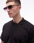 Фото #4 товара Topman oversized fit retro polo in black