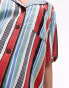 Topshop co ord stripe linen shirt in multi