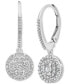 ფოტო #1 პროდუქტის Diamond Circle Leverback Drop Earrings (1/4 ct. tw) in Sterling Silver, Created for Macy's