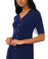 Фото #3 товара Women's Short-Sleeve Button-Front Midi Dress