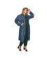 Фото #3 товара Women's Plus Size Denim Tencel Hooded Long Trench Coat