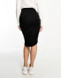 Фото #3 товара Mamalicious Maternity ruched jersey midi skirt in black