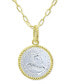 ფოტო #1 პროდუქტის Two-Tone Coin Pendant Necklace in Sterling Silver & 18k Gold-Plate, 16" + 2" extender, Created for Macy's