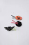 PACK OF THREE PUMPKIN, BAT AND SKULL HAIR CLIPS