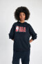 Fit Nba Wordmark Oversize Fit Kapüşonlu Kalın Sweatshirt B3927ax24sp