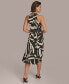 ფოტო #2 პროდუქტის Donna Karan Women's Printed Belted A-Line Dress