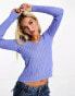 Фото #1 товара Pimkie knitted v neck jumper in blue