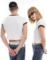 Фото #3 товара Calvin Klein Jeans baby ringer tee in white - ASOS Exclusive