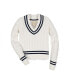 ფოტო #5 პროდუქტის Women's Organic Cotton V-Neck Cricket Sweater