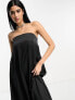 Фото #5 товара ASOS DESIGN satin bandeau trapeze maxi dress in black