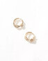 Фото #2 товара ASOS DESIGN 20mm hoop earrings with crystal knot detail in gold tone