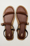 Flat leather slider sandals