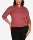 ფოტო #5 პროდუქტის Black Label Plus Size Ribbed Quarter-Zip Sweater