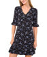 ფოტო #3 პროდუქტის Women's V-Neck Ruffle-Trim Shift Dress