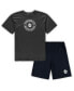 Men's Navy, Heathered Charcoal Toronto Maple Leafs Big and Tall T-shirt and Shorts Sleep Set