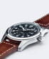 ფოტო #5 პროდუქტის Men's Swiss Automatic Khaki Field Brown Leather Strap Watch 42mm H70555533