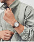 Men's Heritage Brown Genuine Leather Strap Watch, 43mm