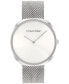 ფოტო #1 პროდუქტის Women's 2-Hand Silver-Tone Stainless Steel Mesh Bracelet Watch 36mm