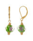 ფოტო #1 პროდუქტის Clear Crystal Green Flower Earrings