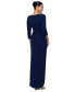 Фото #2 товара Women's Asymmetric-Neck 3/4-Sleeve Long Dress