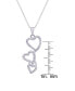 Фото #3 товара Macy's diamond Accent Silver-plated Triple Heart Pendant Necklace