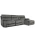 Фото #2 товара Hutchenson 4-Pc. Fabric Chaise Sectional with 2 Power Recliners, Power Headrests and Console