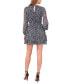 ფოტო #2 პროდუქტის Petite Printed Tie-Waist Ruffled Mini Dress