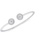 Diamond Halo Cuff Bangle Bracelet (1/4 ct. t.w.) in Sterling Silver, Created for Macy's
