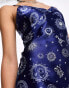 Фото #2 товара Daisy Street thigh split cami slip dress in blue mix print