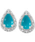 ფოტო #3 პროდუქტის Onyx & Diamond Accent Pear Stud Earrings in Sterling Silver (Also in Turquoise & Labradorite)