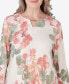 Фото #5 товара Women's Tuscan Sunset Keyhole Neck Floral Textured Top