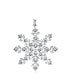 ფოტო #2 პროდუქტის Cubic Zirconia CZ Holiday Party Winter Christmas Large Snowflake Pendant Necklace For Women .925 Sterling Silver