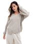 Фото #1 товара Vila v neck jumper in natural melange