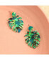 ფოტო #2 პროდუქტის Women's Green Palm Leaf Drop Earrings