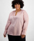 Plus Size Long-Sleeve Top, Created for Macy's