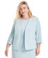 Plus Size Rolled-Cuff Open-Front Jacket Sea Glass, 16W - фото #1