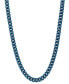 ფოტო #1 პროდუქტის Men's Miami Cuban Link 24" Chain Necklace in Blue Ion-Plated Stainless Steel