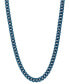 Men's Miami Cuban Link 24" Chain Necklace in Blue Ion-Plated Stainless Steel