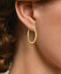 ფოტო #2 პროდუქტის Diamond Studded Skinny Small Hoop Earrings (1/10 ct. t.w.) in 14k Gold-Plated Sterling Silver, 1"