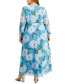 Фото #2 товара Plus Size V-Neck Long-Sleeve A-Line Maxi Dress