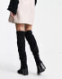 Фото #4 товара Pimkie suede knee high boot in black