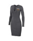 Фото #2 товара Women's Charcoal Washington Commanders Lace Up Long Sleeve Dress