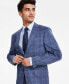 Фото #3 товара Men's Slim-Fit Wool Blend Stretch Plaid Suit Separate Jacket